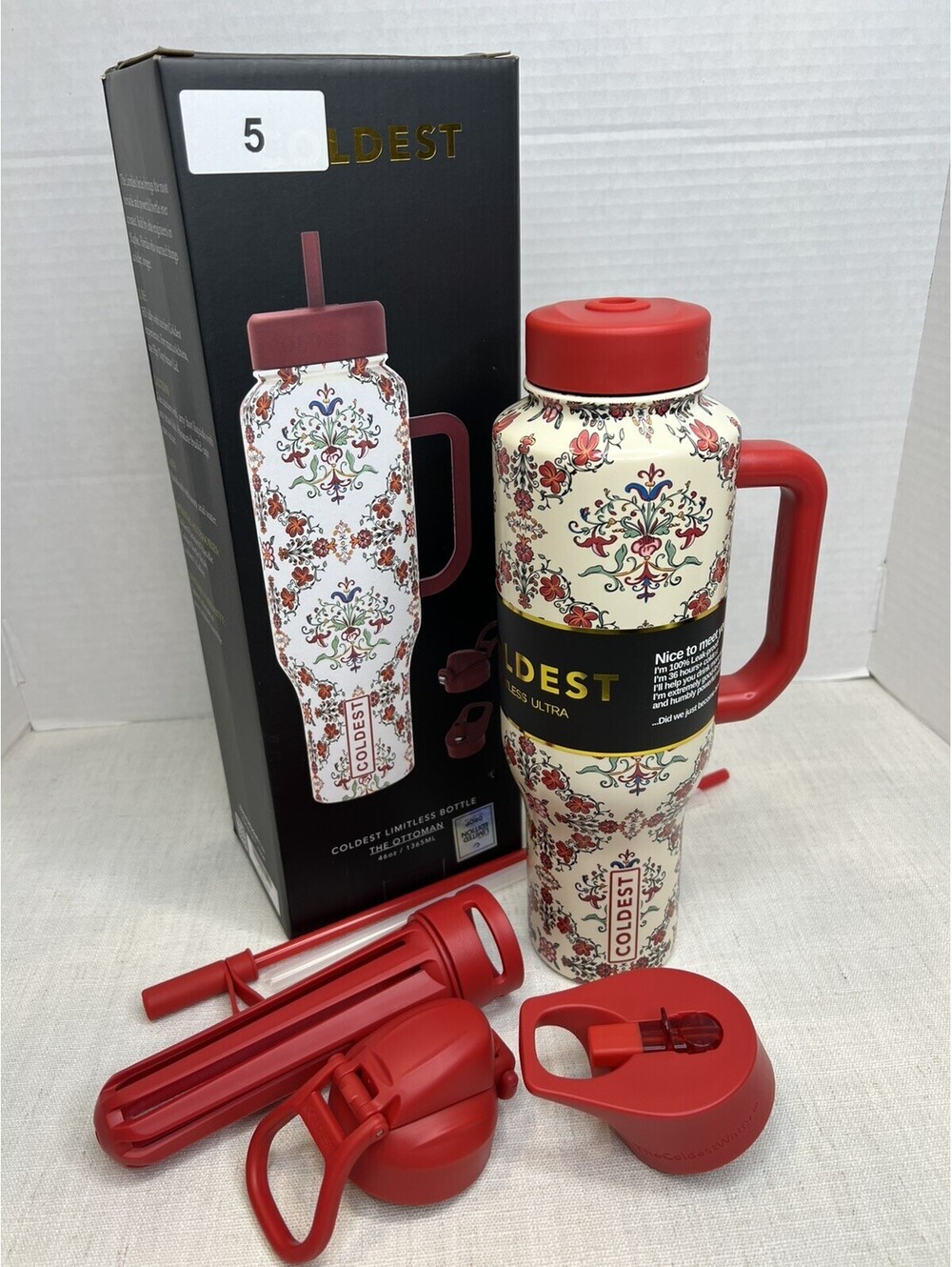 Coldest Limitless Bottle 46oz Stainless w/ Handle & Straw Lid, The Ottoman